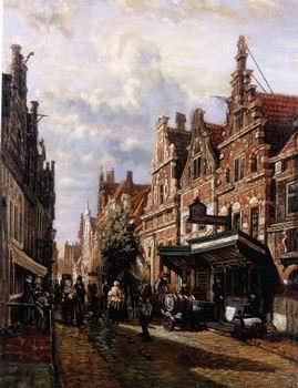 unknow artist European city landscape, street landsacpe, construction, frontstore, building and architecture. 165